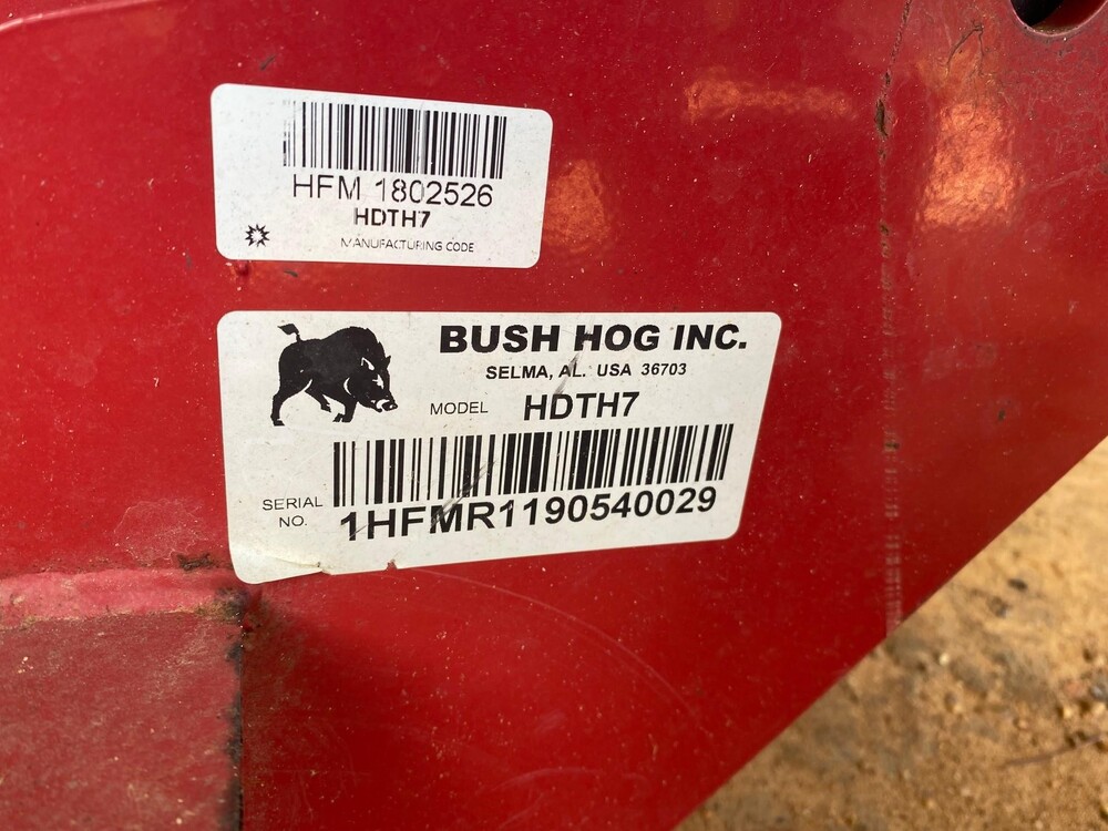 BUSH HOG HDTH7 DW1 Coastal Machinery Company